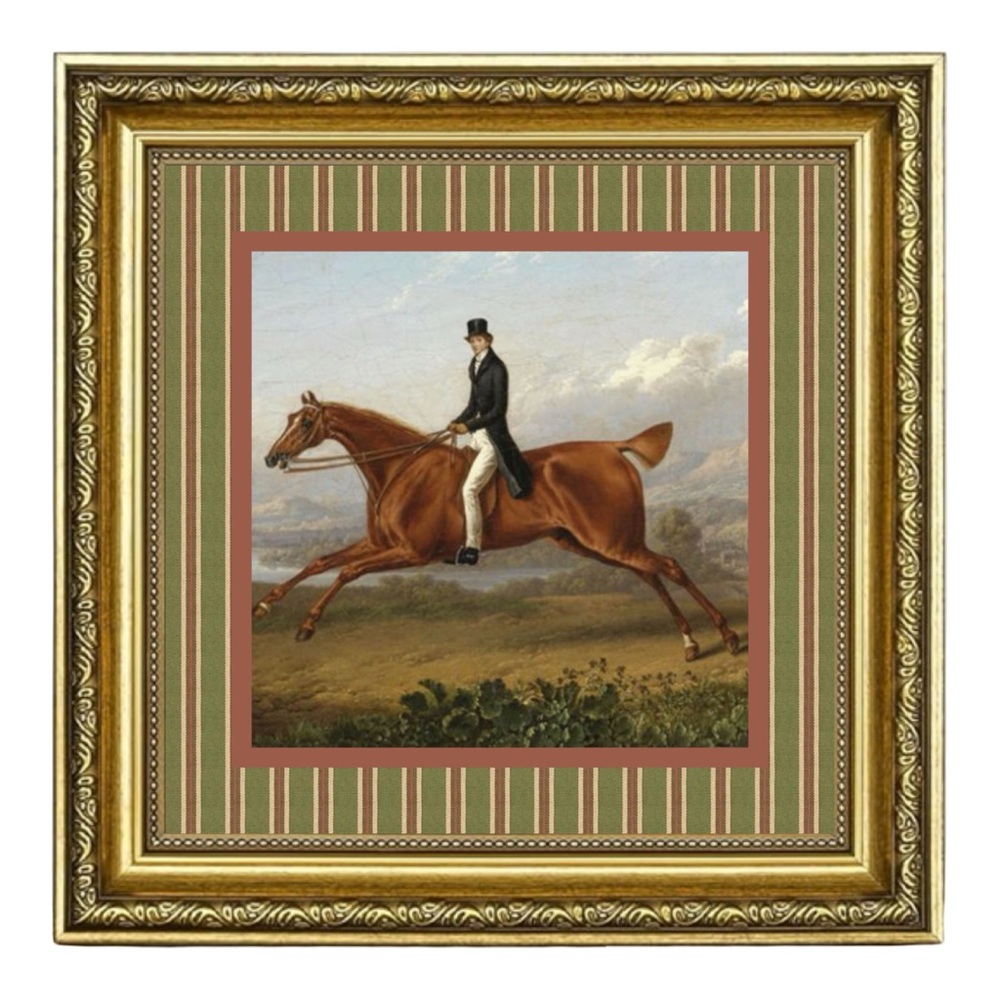 Framed Vintage Style Equestrian Art